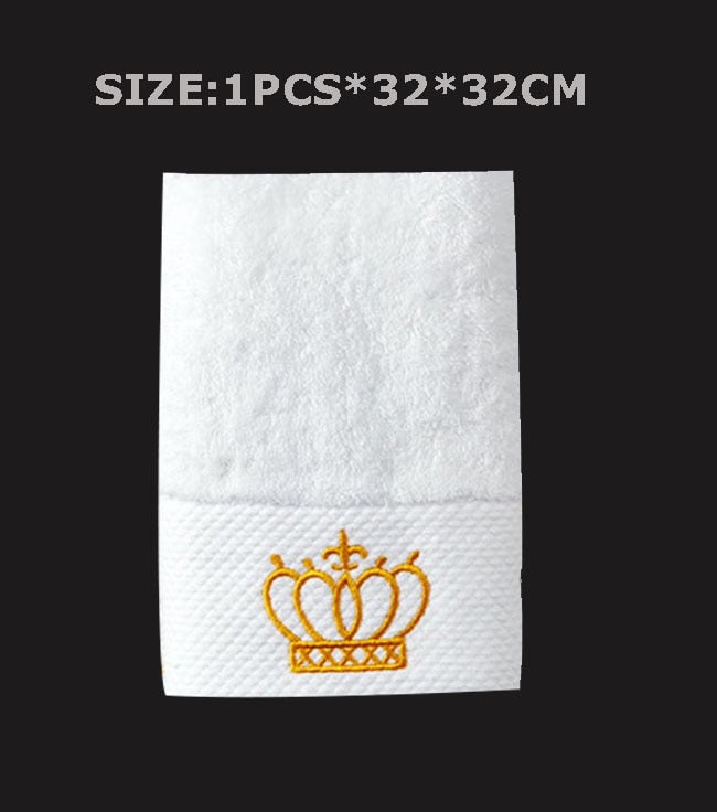 Embroidered Crown White 5stars Hotel Towels 100% Cotton Towel Set Face Towel  Bath Towel Washcloths High Absorbent - Towel/towel Set - AliExpress